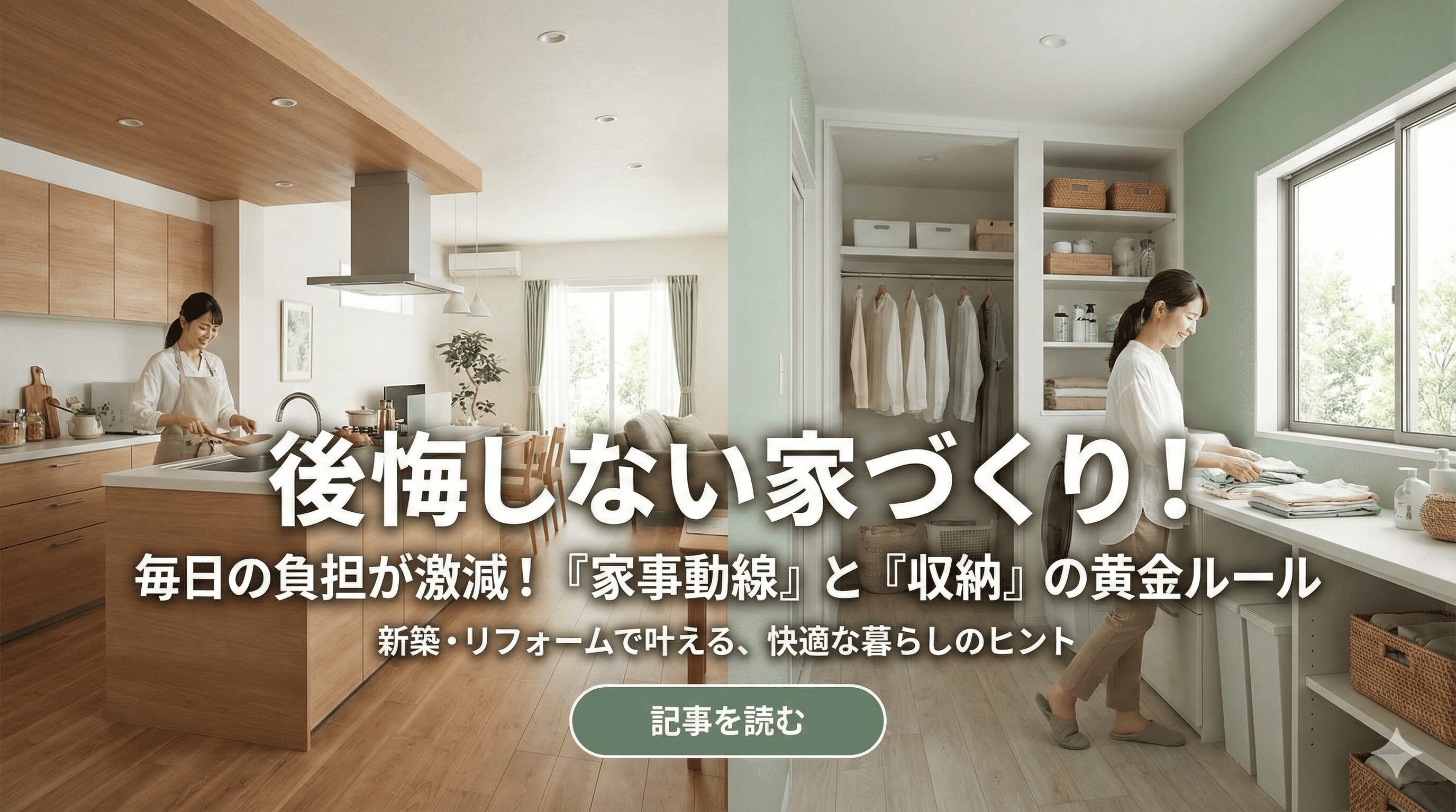 【後悔しない家づくり】毎日の負担が激減！「家事動線」と「収納」の黄金ルール